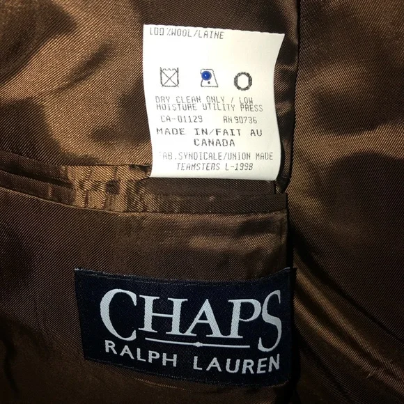 CHAPS 100% Wool Sport Coat 42T - Picture 4 of 7